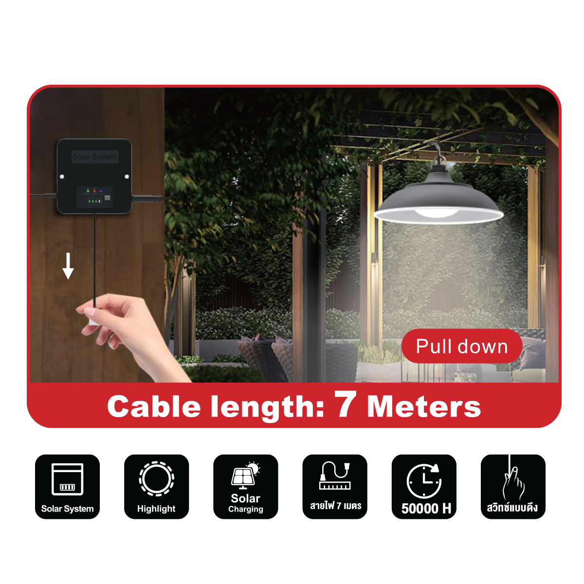 ชุดโคมไฮเบย์ SOLAR SYSTEM 30w แสงขาว