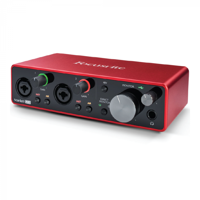 Focusrite Scarlett 2i2 (3RD GEN) Interface สำหรับปรับแต่งเสียงรับส่งสัญญาณบันทึกเสียงไมโครโฟนกับคอมพิวเตอร์ รองรับไมค์สองตัว