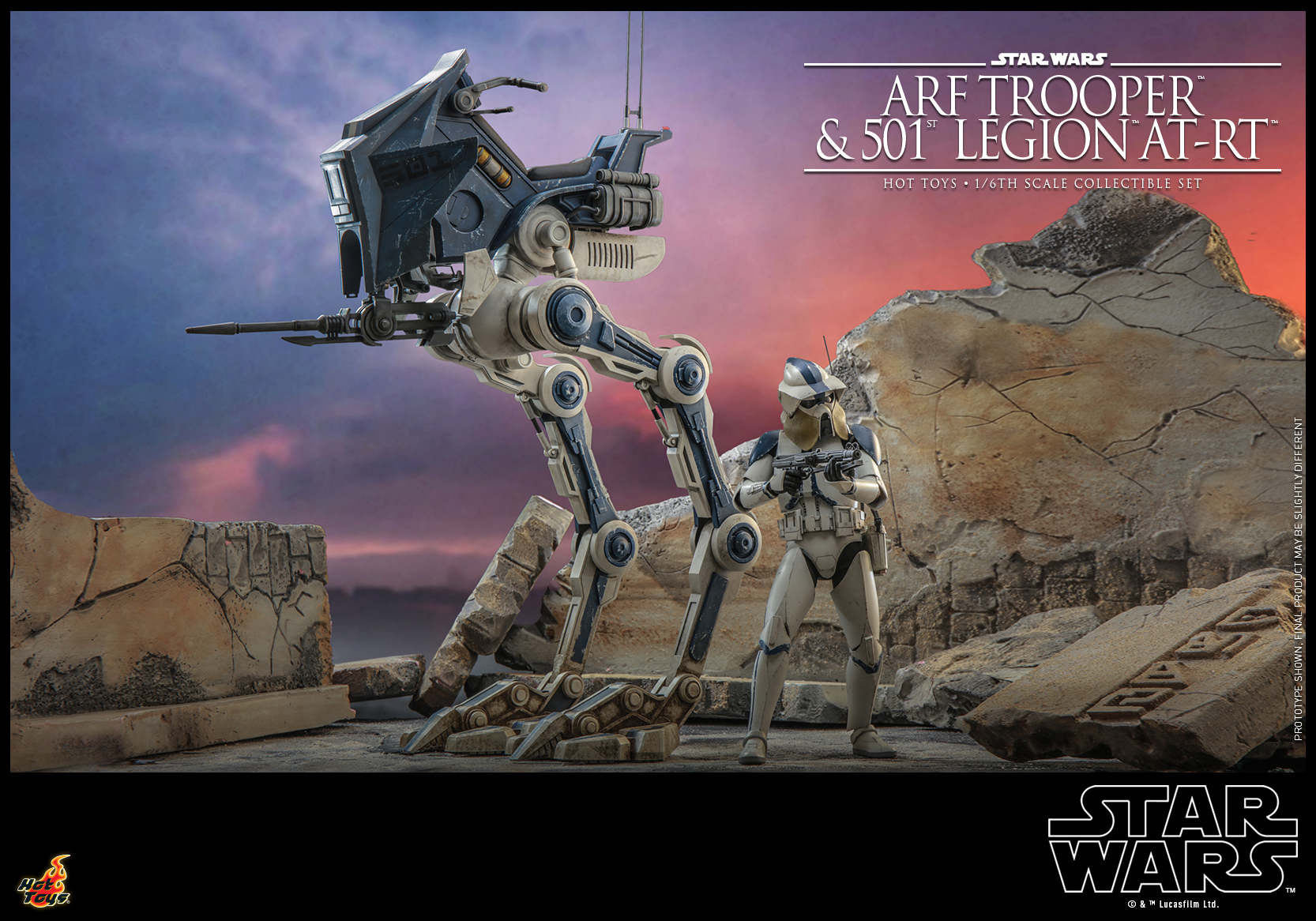 Hot Toys TMS091 1/6 Star Wars: The Clone Wars - ARF Trooper and 501st Legion AT-RT