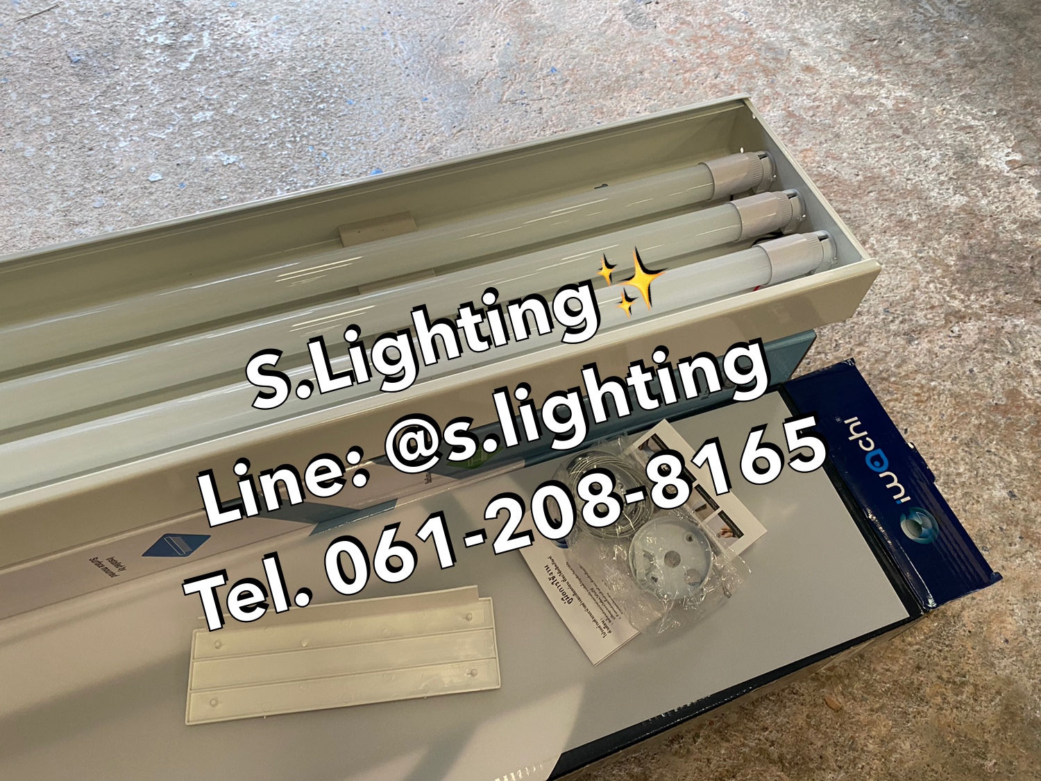 โคมไฟแขวนสลิงเพดาน Linear Office LED 3x18w แสงขาว (เปลี่ยนหลอดได้)