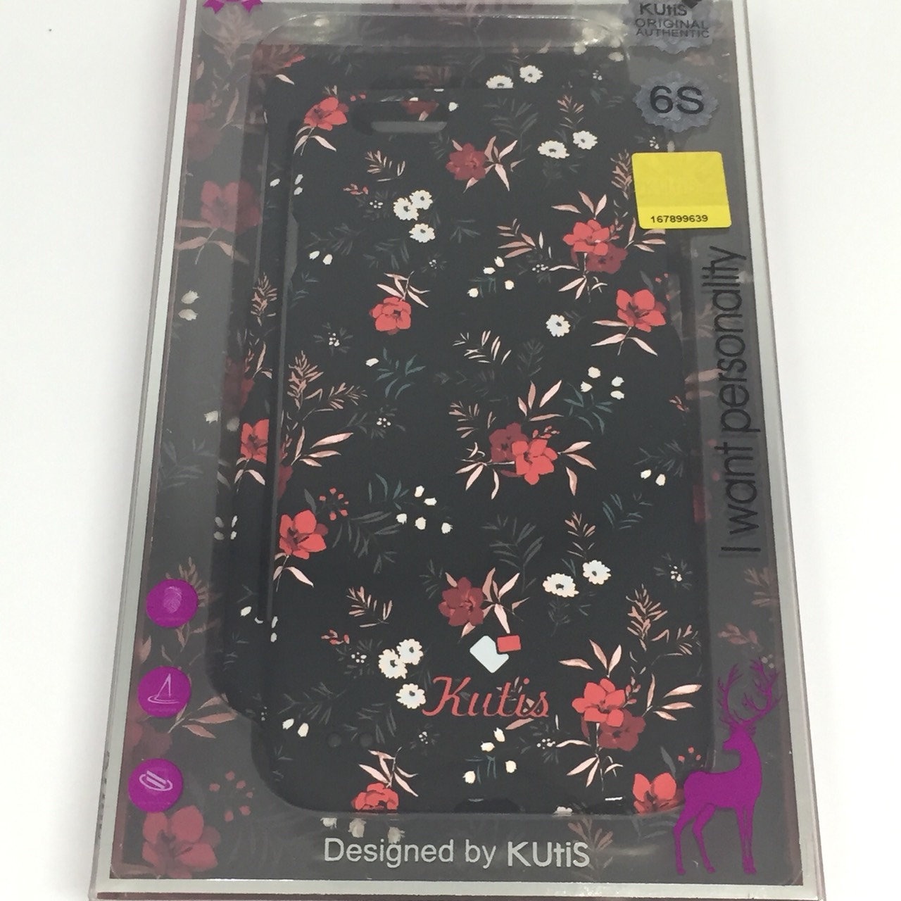 เคสคูทิส (Kutis) ไอโฟน6,6S(ลายดอกไม้ ดอกสีแดง)