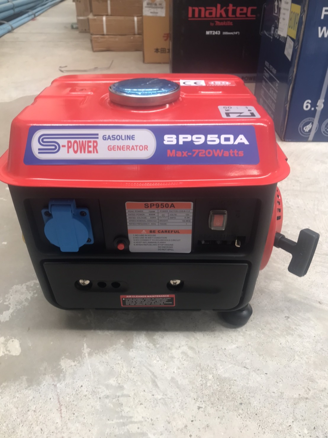 เครื่องปั่นไฟเบนซิน SP950A 800W. S-POWER