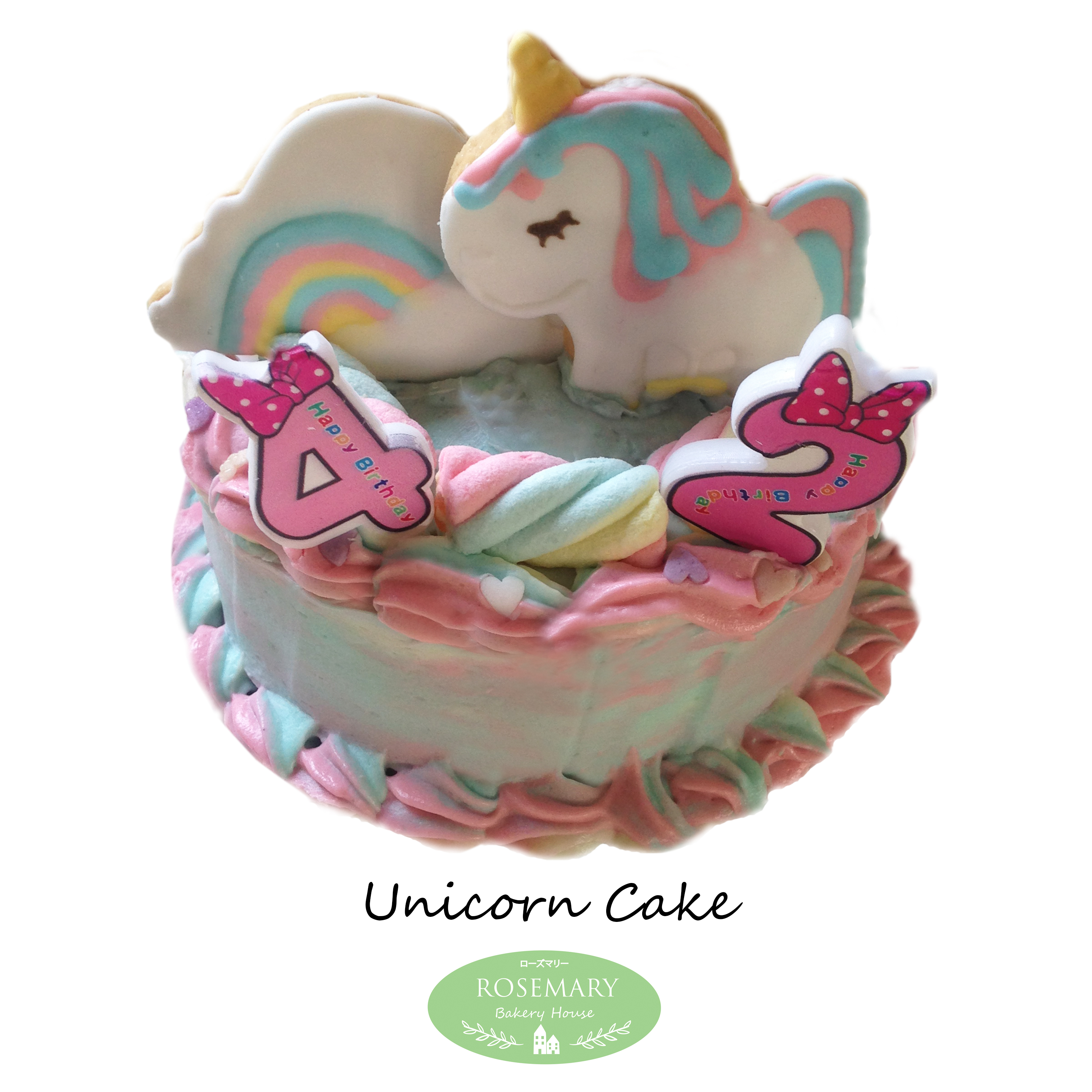 เค้กยูนิคอร์น Unicorn Cake (Cream Cheese) ขนาด 1 ปอนด์ (6x6x2 นิ้ว)