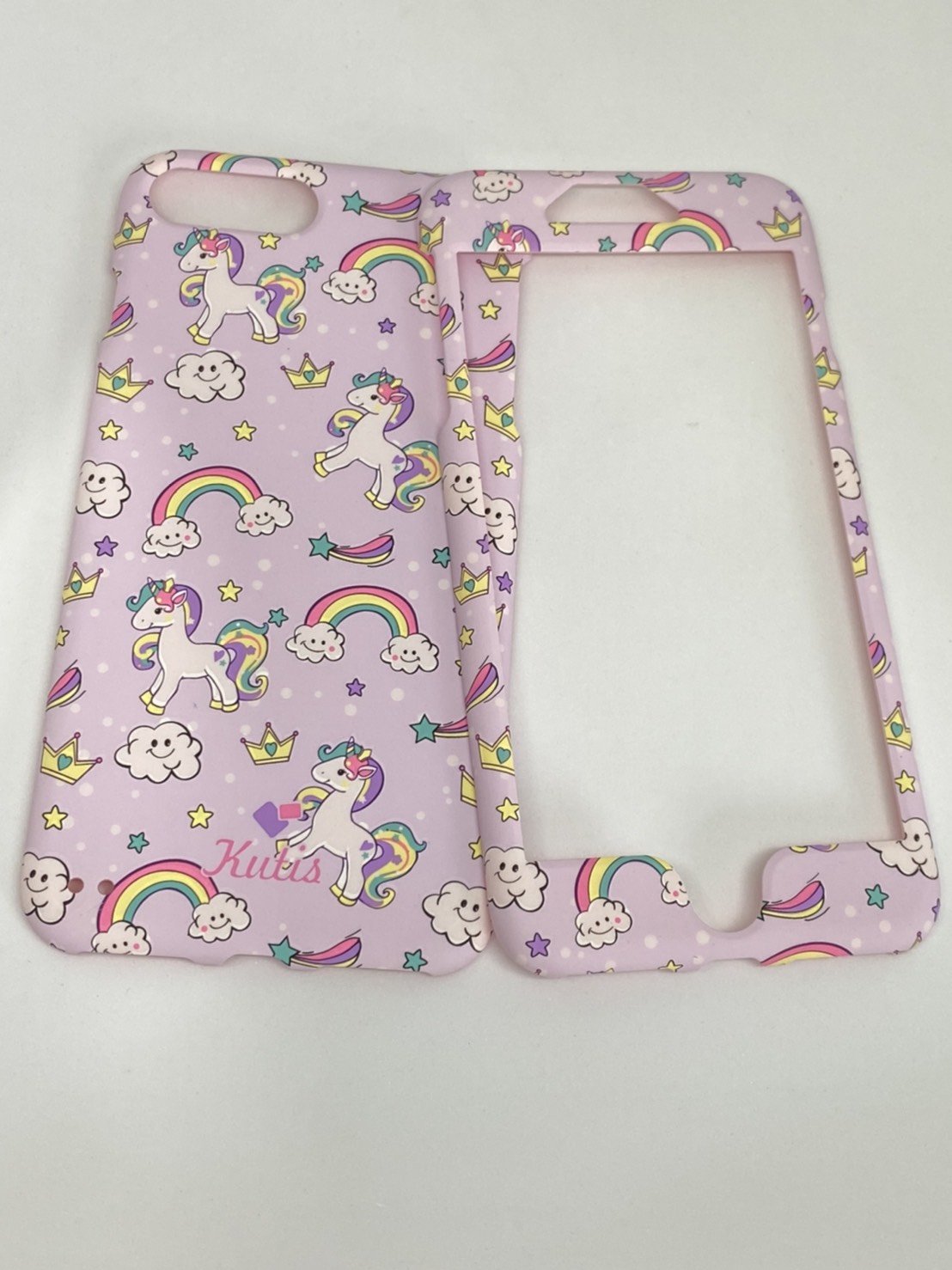 เคสคูทิส(Kutis)เคสไอโฟน7พลัส,8พลัส(ลายม้าโพนี่สีม่วงอ่อน)มาใหม่ เคสประกบหน้า-หลัง เคสเรืองแสง เคสลายวินเทจ ร้านSuperhero Klongthom