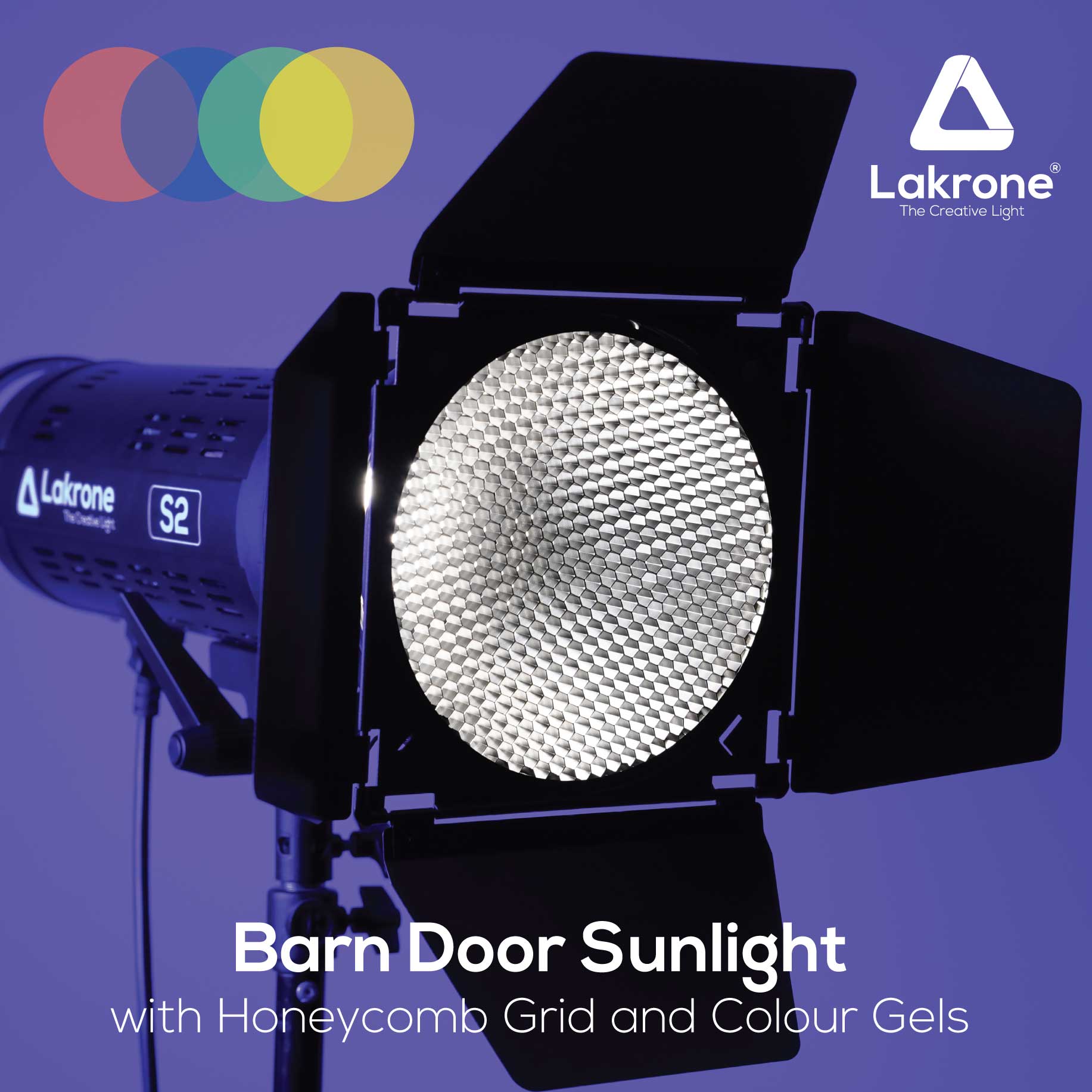 Bandoor Sunlight แผ่นบาร์นดอร์ควบคุมแสงพร้อมรังผึ้งและแผ่นเปลี่ยนสี 19x19 ซม.