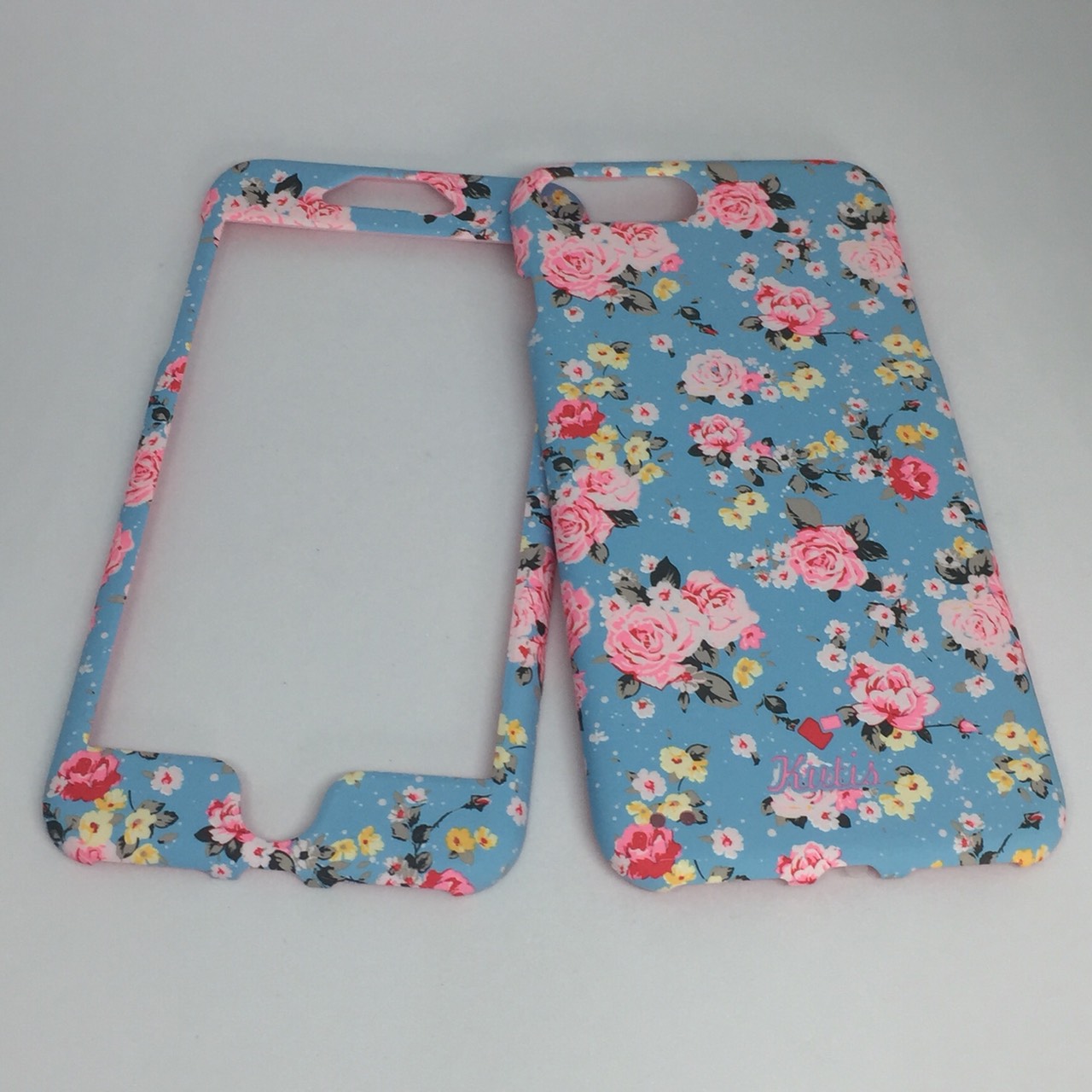 เคสคูทิสKutisไอโฟน7พลัส,8พลัส(ลายดอกไม้สีฟ้า)มาใหม่ เคสประกบหน้า-หลัง เคสเรืองแสง เคสลายวินเทจ ร้านSuperhero Klongthom