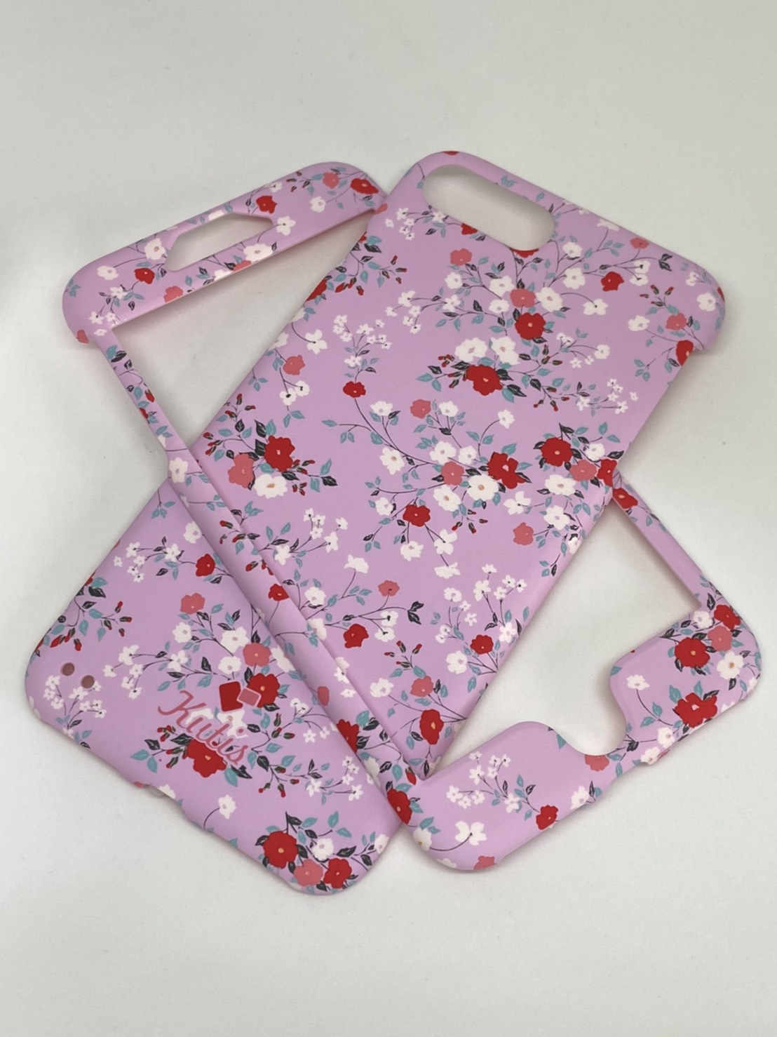 เคสคูทิส(Kutis)เคสไอโฟน7พลัส,8พลัส(ลายดอกไม้สีม่วงอ่อน)มาใหม่ เคสประกบหน้า-หลัง เคสเรืองแสง เคสลายวินเทจ ร้านSuperhero Klongthom