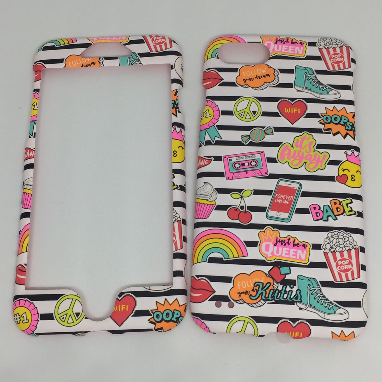 เคสคูทิส(Kutis) ไอโฟน7,8(ลายทางม้าลายBABE)มาใหม่ เคสประกบหน้า-หลัง เคสเรืองแสง เคสลายวินเทจ ร้านSuperhero Klongthom