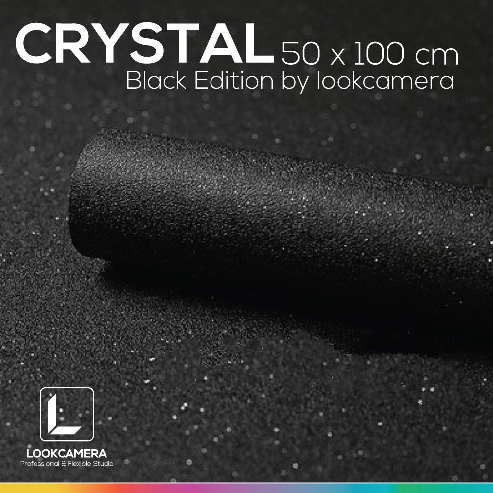 CRYSTAL BLACK EDITION แผ่นฉากหลังคริสตัลสีดำ ขนาด 50x100 ซม