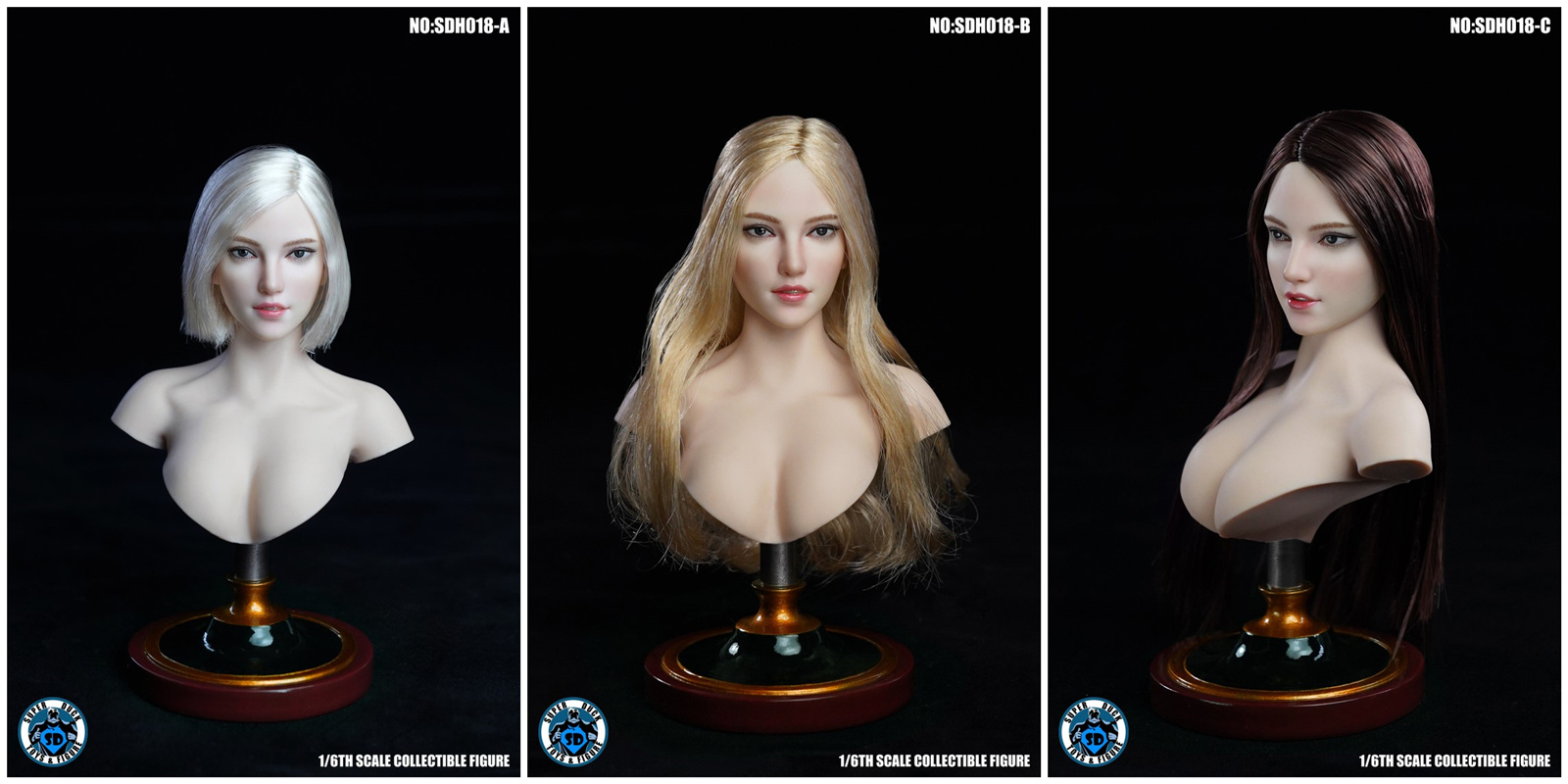 SUPER DUCK SDH018 A / B / C 1/6 Females Headsculpt