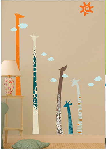 KRL-20012 สติ๊กเกอร์เกาหลี ติดผนังลายยีราฟ ขนาดแผ่น 50x70 cm Wall Sticker Korea
