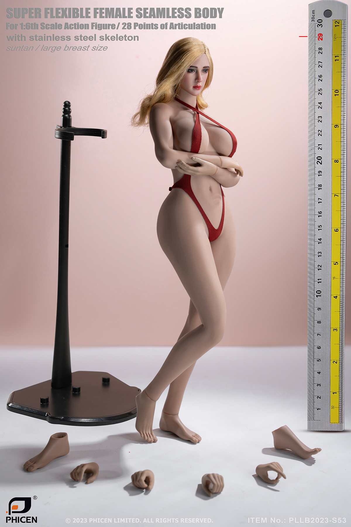 TBLeague PLLB2023-S52 Body, PLLB2023-S53 Body 1/6 Large Breasts Pale Skin Detachable Feet With Headsculpt Female Body