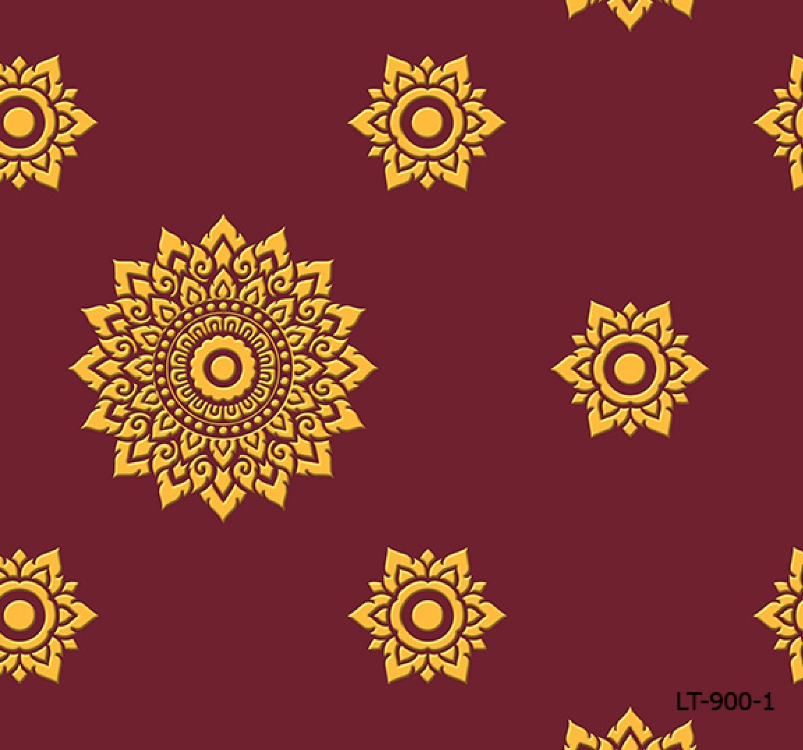 ลายไทยดาวกระจาย โฟมนุ่ม นูนต่ำ สีแดง