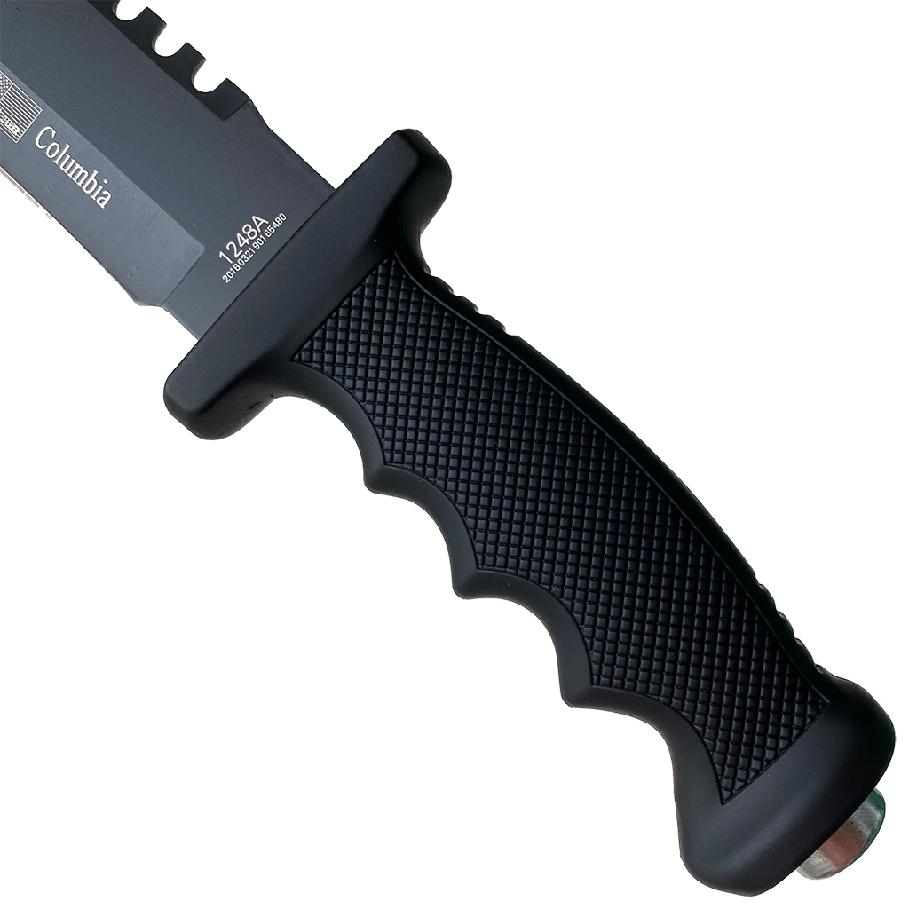 มีดใบตาย Columbia 1248A ยาว 12.5 นิ้ว (32 ซม.) พร้อมปลอกมีดพลาสติก ABS สำหรับเก็บมีด