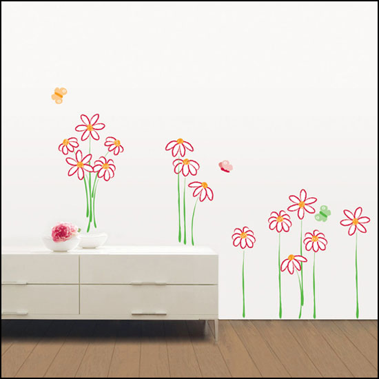 KR-0023 Wall Sticker ลายดอกไม้ ขนาด 50x70 cm