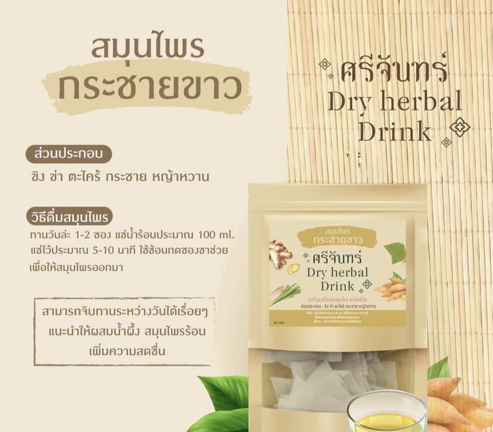 ชา ชากระชาย ชากระชายขาว กระชาย กระชายขาว ศรีจันทร์ dry herbal drink