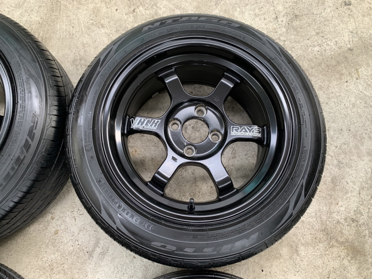 ✨ล้อแม็ก 4รู100✨TE37 ขอบ 15 สีดำ พร้อมยาง 195-55-15 NITTO ปี 18 สภาพดี