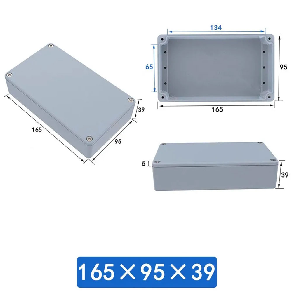 กล่องอลูมิเนียมกันน้ำ IP66 สีเทา ขนาด 165 X 95 X 39 มม. (P)