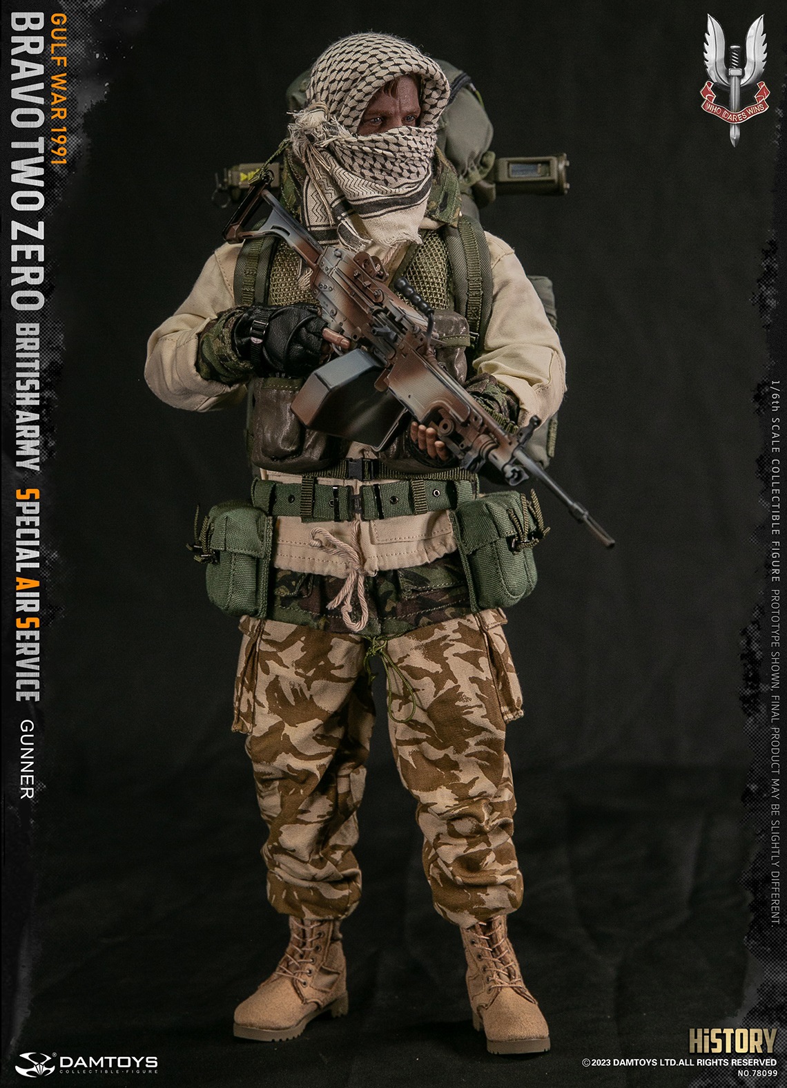 DAMTOYS 78099 1/6 "Bravo Two Zero" British Army Special Air Service (SAS) Gunner Gulf War 1991