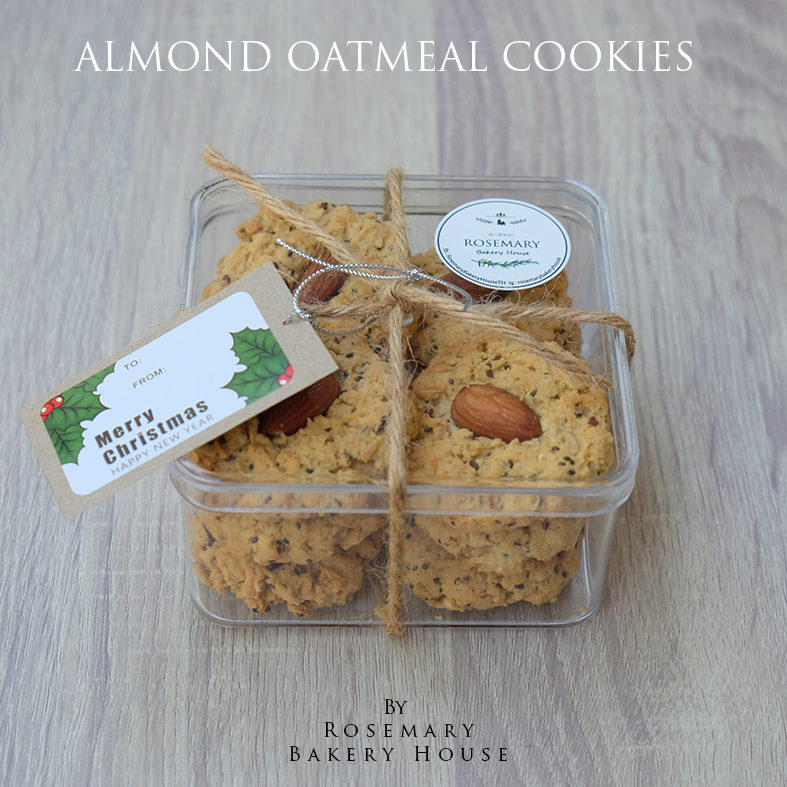 🍪 🌾🌰ALMOND OATMEAL COOKIES 🎅 🎄คุ้กกี้อัลมอนด์ข้าวโอ๊ต - CKH บรรจุกล่องใส #ของขวัญปีใหม่ #คุ้กกี้เพื่อสุขภาพ #แคลรอรี่ต่ำ