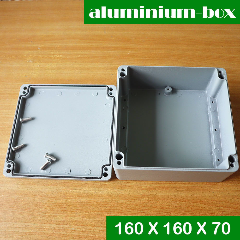 กล่องอลูมิเนียมกันน้ำ IP66 สีเทา ขนาด 160 X 160 X 70 มม. (V)