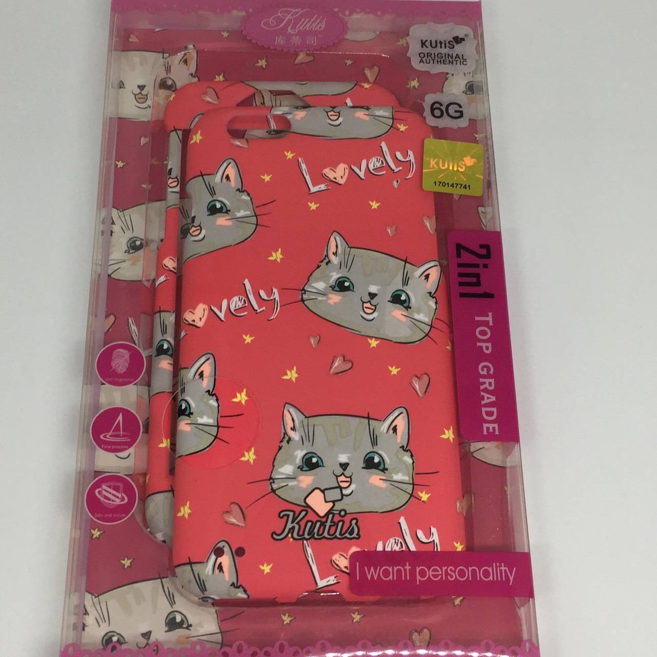 เคสคูทิส (Kutis) ไอโฟน6,6S(ลายหน้าแมวใหญ่สีแดง)มาใหม่