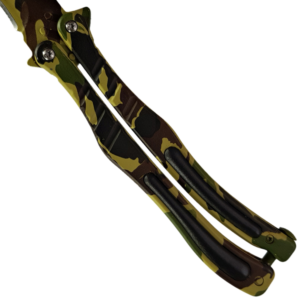 Balisong มีดบาลีซอง มีดควง มีดพับ มีดบัตเตอร์ฟลาย CS GO Counter-Strike (ลายพรางทหาร) พร้อมซองไนล่อนสำหรับเก็บมีด