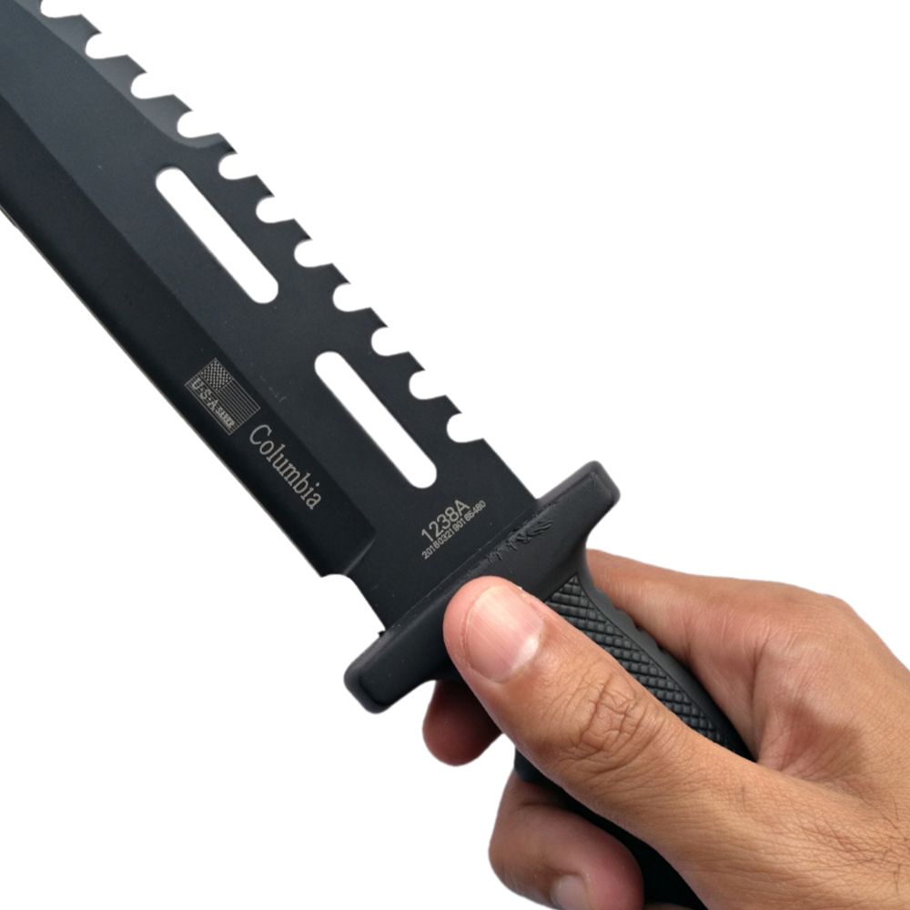 มีดใบตาย Columbia 1238A ยาว 12.5 นิ้ว (32 ซม.) พร้อมปลอกมีดพลาสติก ABS สำหรับเก็บมีด