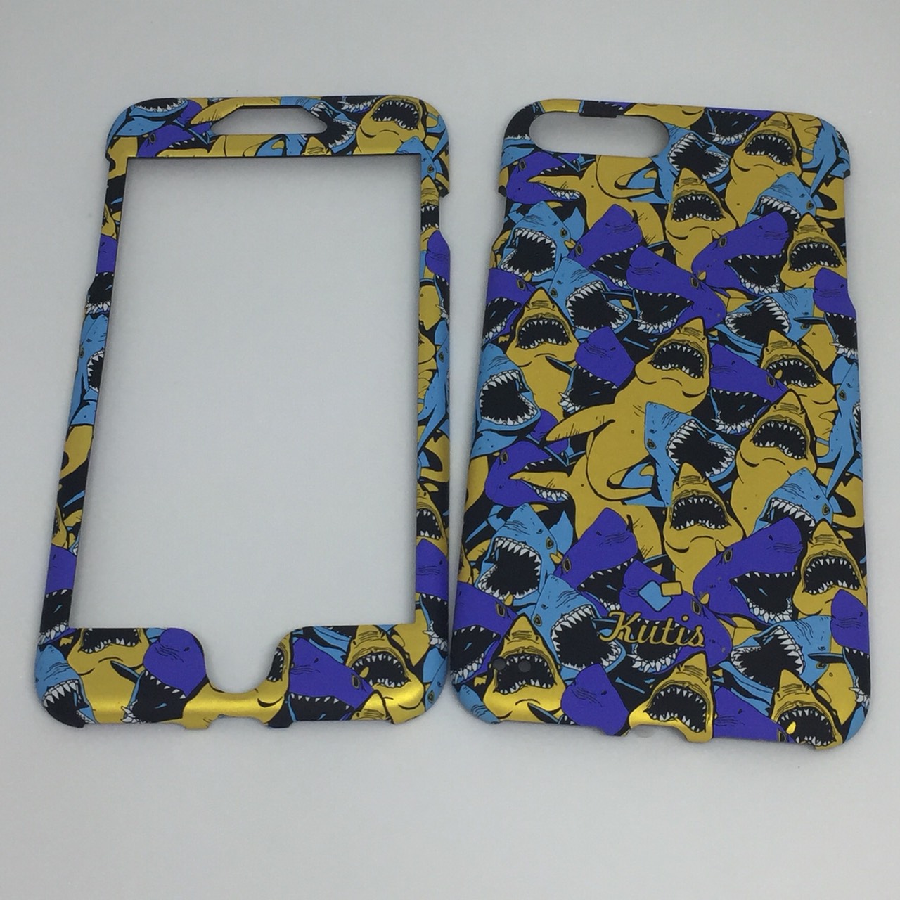 เคสคูทิส(Kutis)ไอโฟน7พลัส,8พลัส(ลายฉลามฟ้า-ม่วง)มาใหม่ เคสประกบหน้า-หลัง เคสเรืองแสง เคสลายวินเทจ