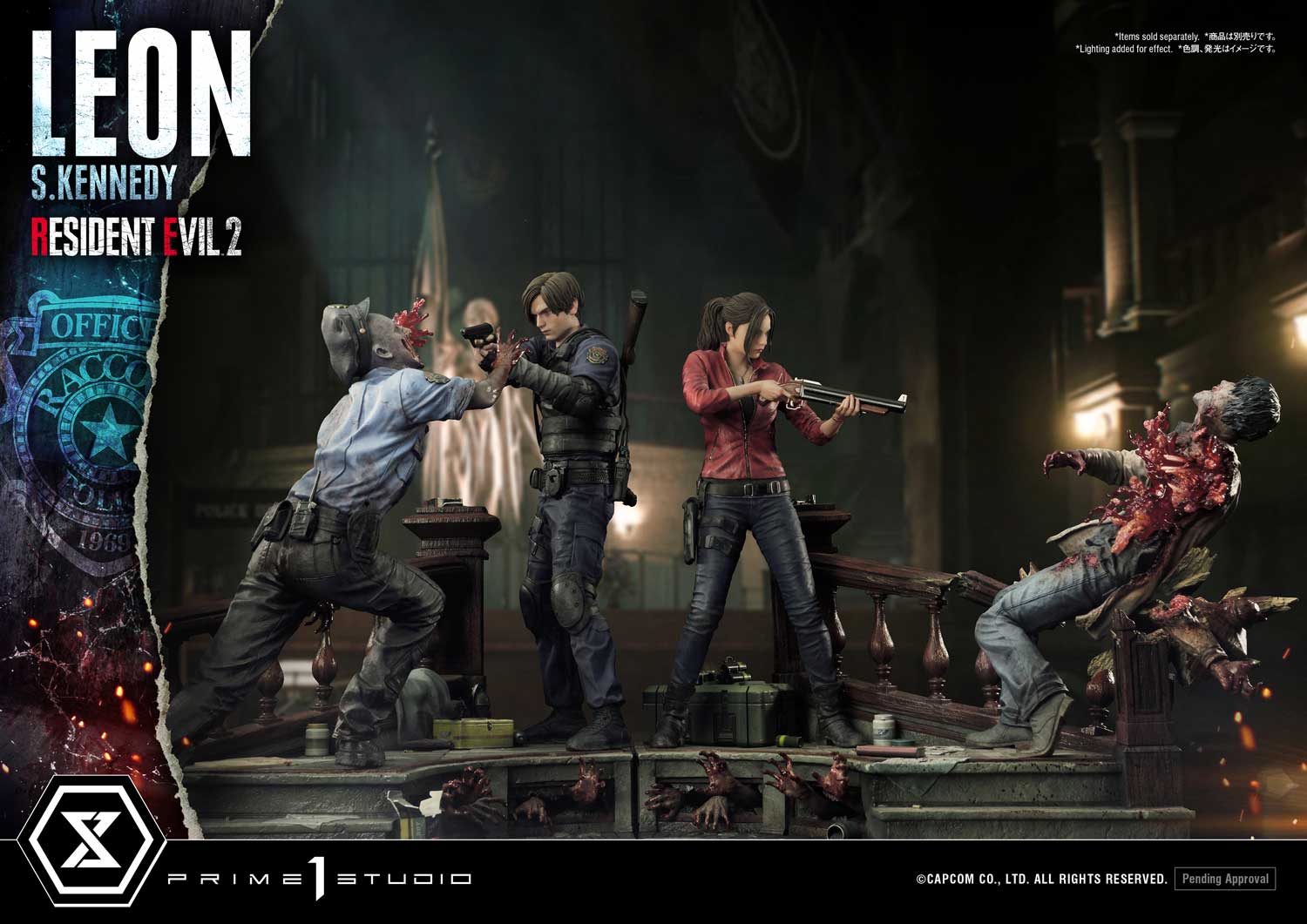 Prime 1 Studio UPMRE2-01 + UPMRE2-02 1/4 Resident Evil 2 - Leon S. Kennedy + Claire Redfield