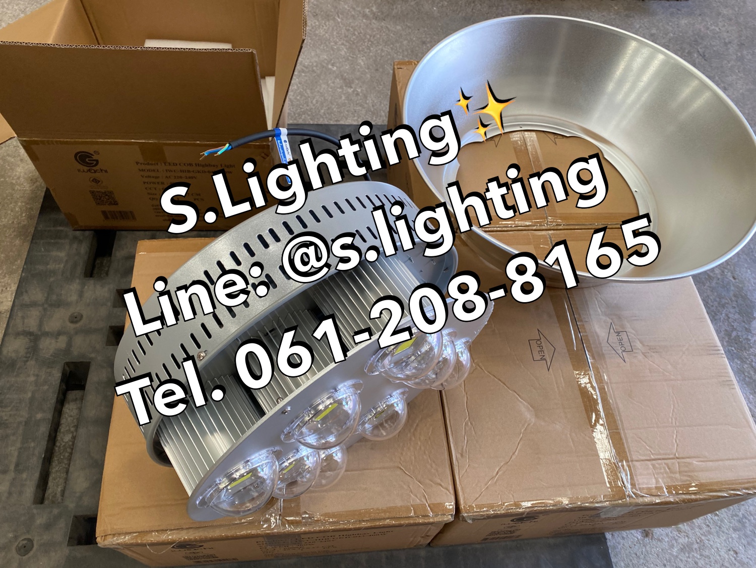 โคมไฮเบย์ รุ่น GKD-043 (มีพัดลมระบายความร้อนในตัว) LED 400w แสงขาว