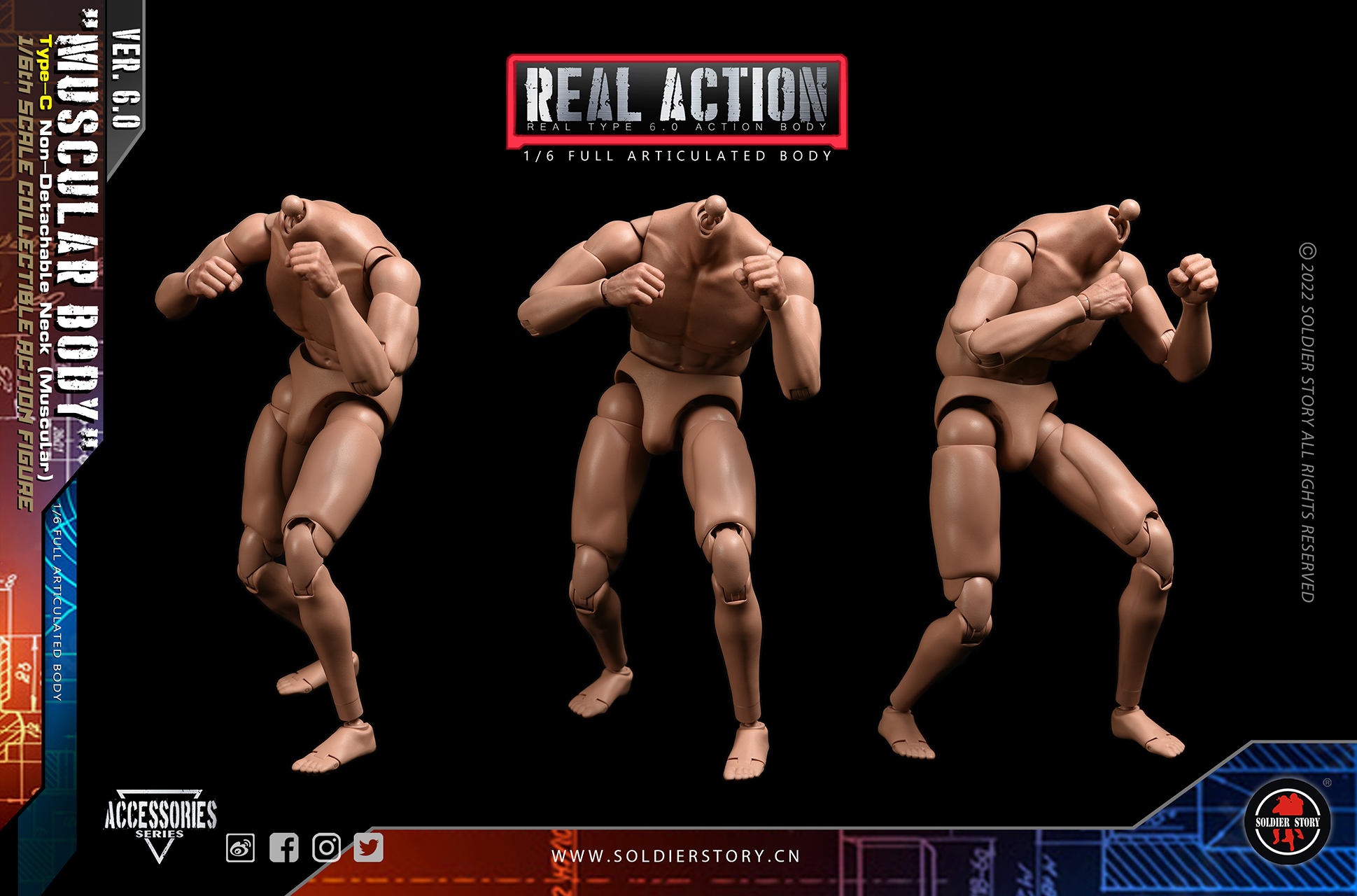 SOLDIER STORY SSA-003 1/6 MUSCULAR BODY - Type-C Non-Detachable Neck (VER. 6.0)