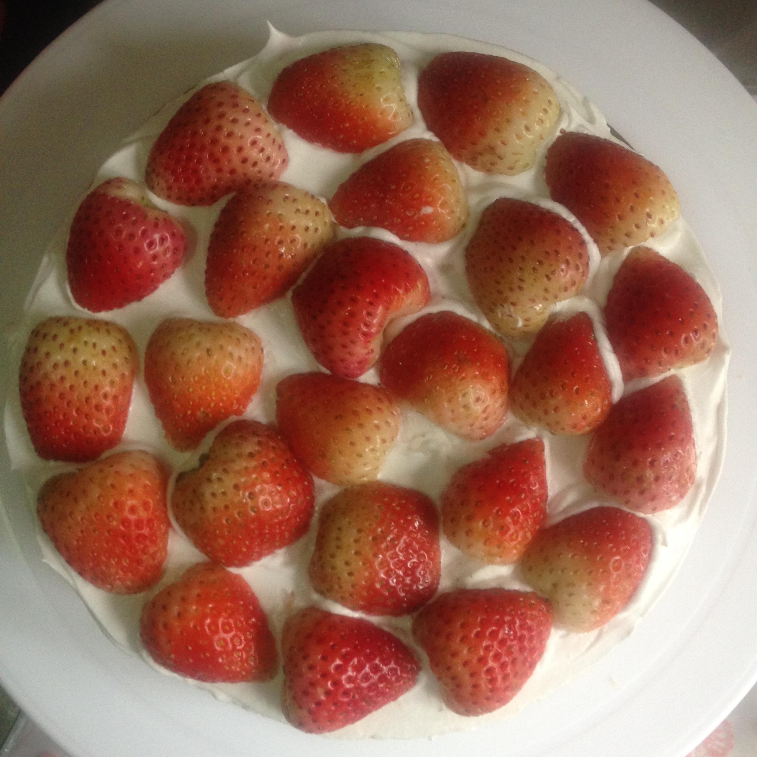 🍓 สตรอว์เบอร์รี่ชอร์ทเค้ก 🍓 (2 ปอนด์) Angel Strawberries ShortCake (2 Pound / 7" x 7") 3 ชั้น