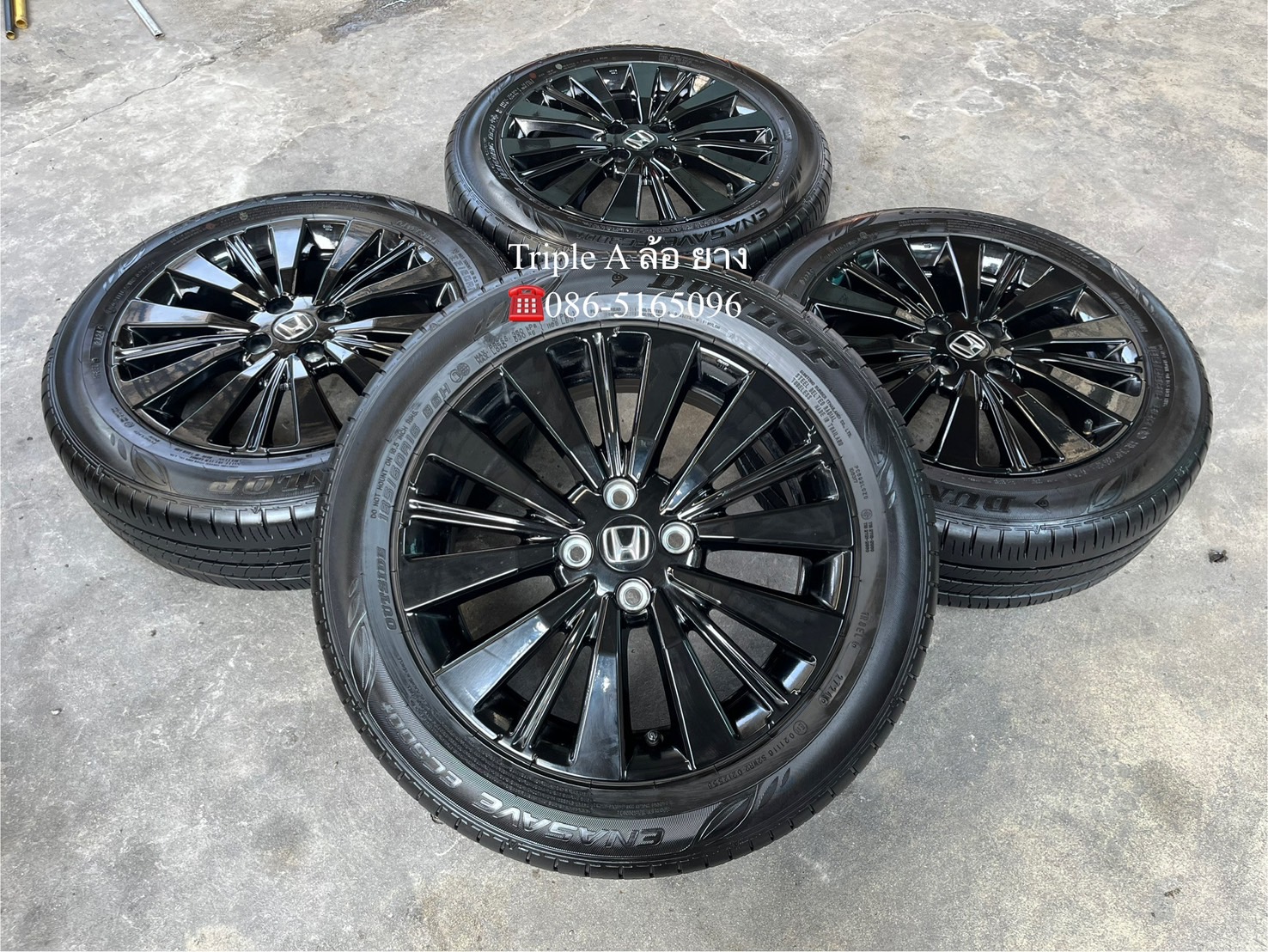 ✨ล้อแม็ก✨Honda City Hatchback RS รุ่นใหม่ ขอบ 16 สีดำแท้💯พร้อมยาง 185-60-16 Dunlop♨️ปี 24♨️