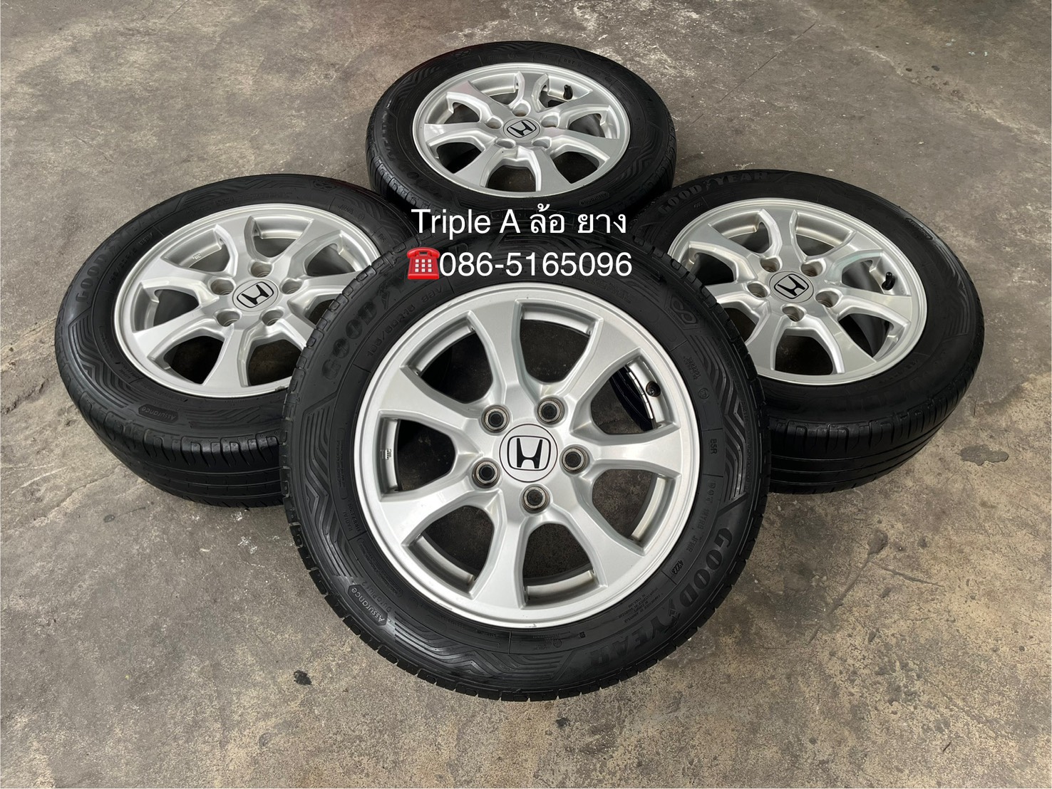 ✨ล้อแม็ก 5รู114✨Honda Civic FB ขอบ 15 พร้อมยาง 195-60-15 Goodyear🌟ปลายปี 23🌟