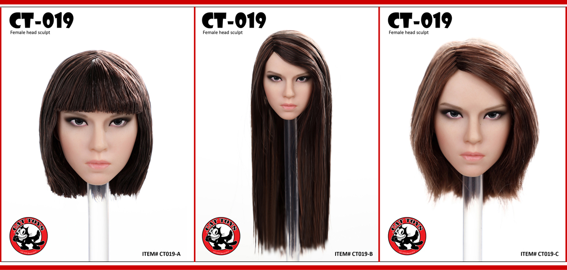 CAT TOYS CT019A / CT019B / CT019C 1/6 Female Headsculpts