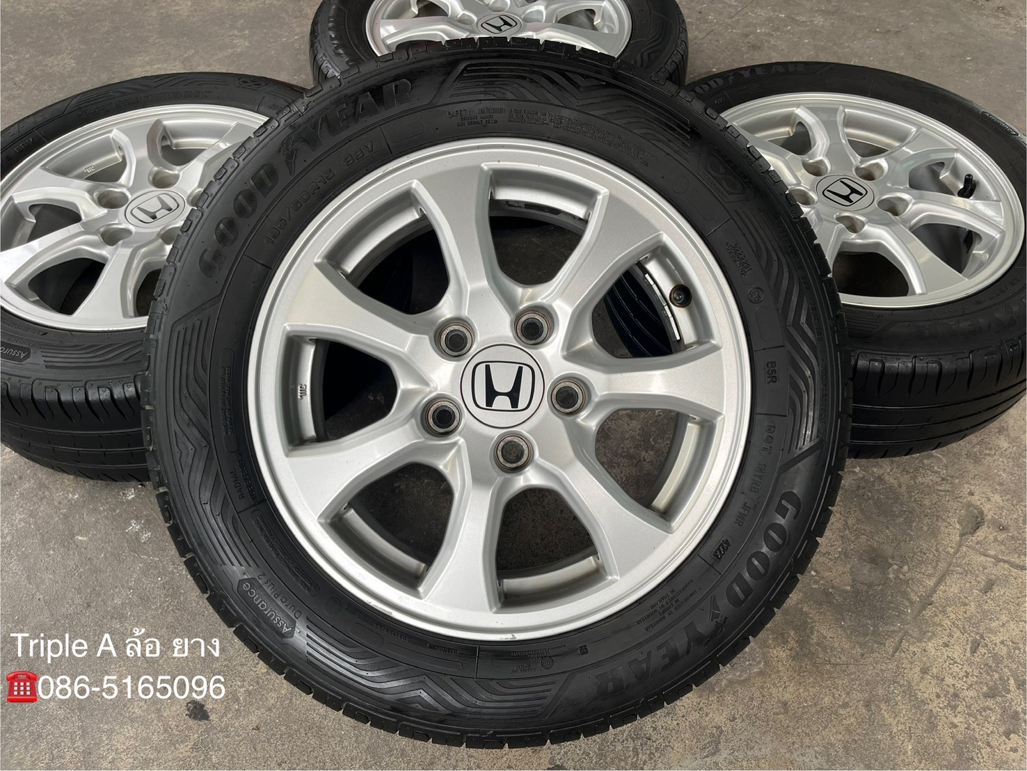 ✨ล้อแม็ก 5รู114✨Honda Civic FB ขอบ 15 พร้อมยาง 195-60-15 Goodyear🌟ปลายปี 23🌟