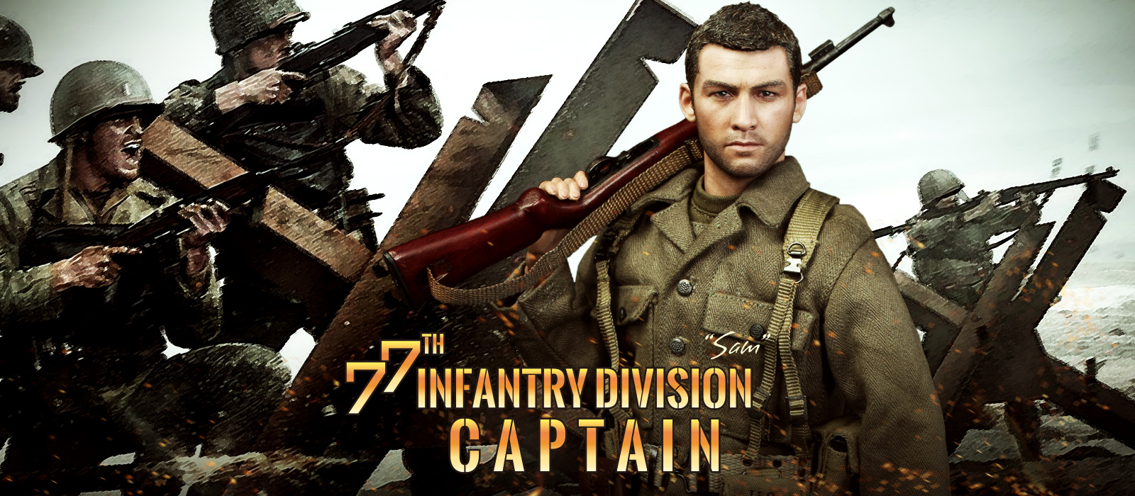 DID A80129 WWII US Army 77th Infantry Division - Captain Sam