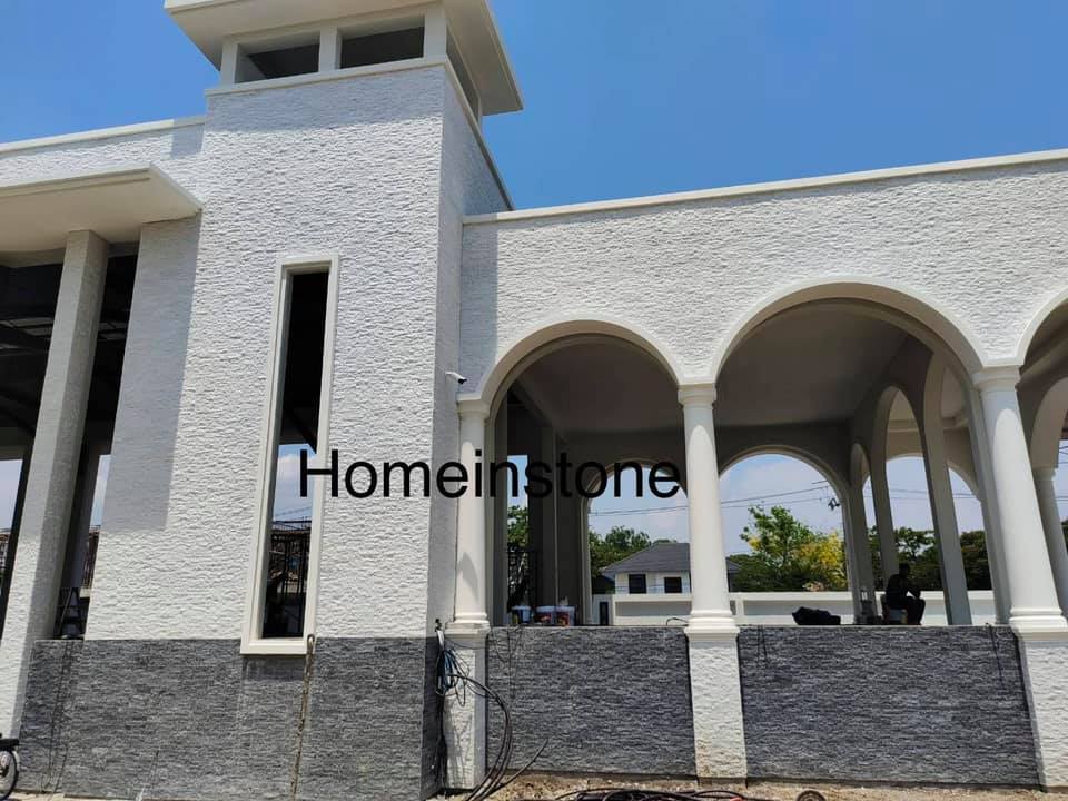 หินประดับตกแต่ง crystal black and white ขนาด 5x20