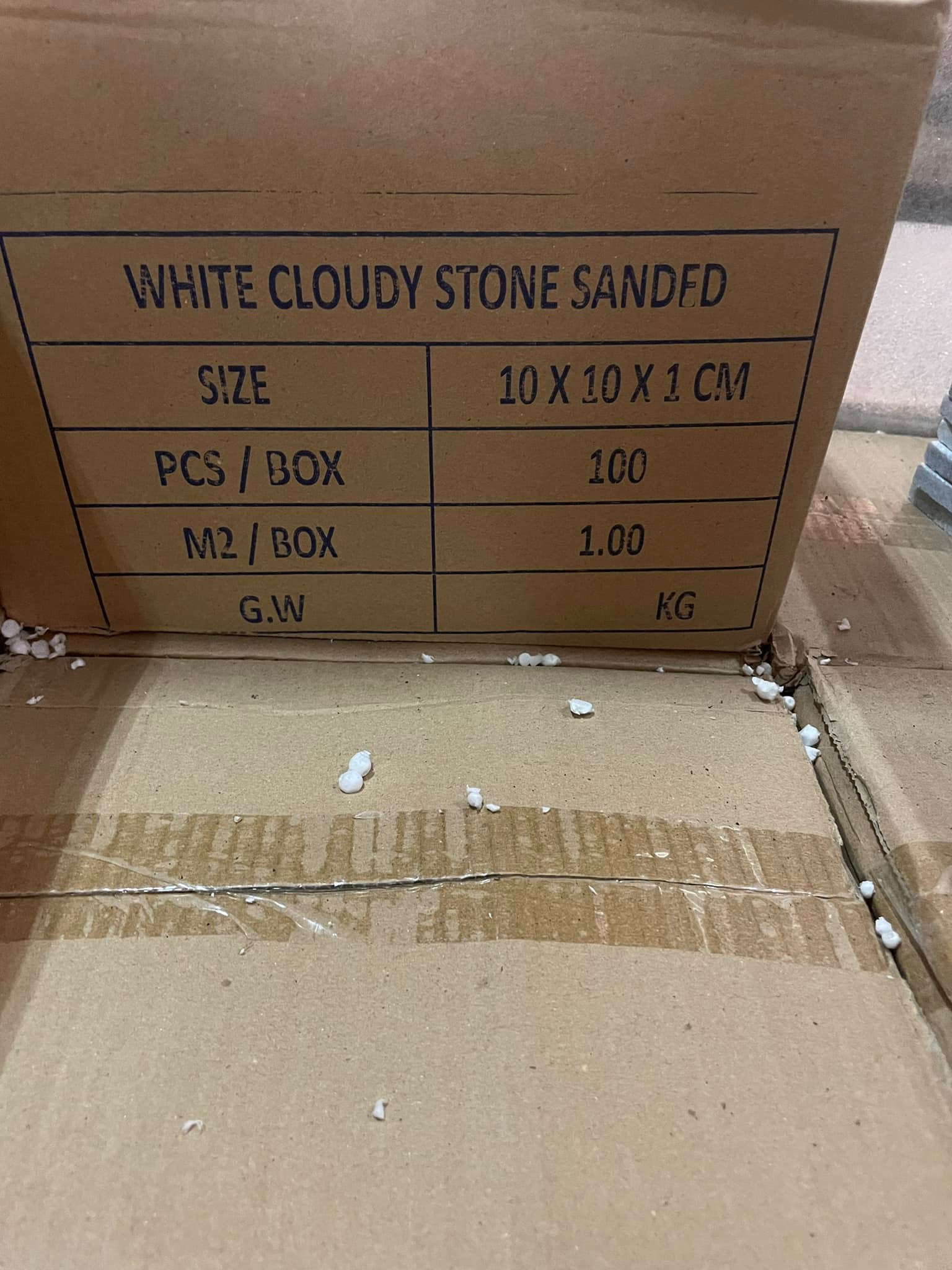 หินธรรมชาติ ลายสวย white cloudy ขนาด 60x60x2 cm + White Cloudy 10x10