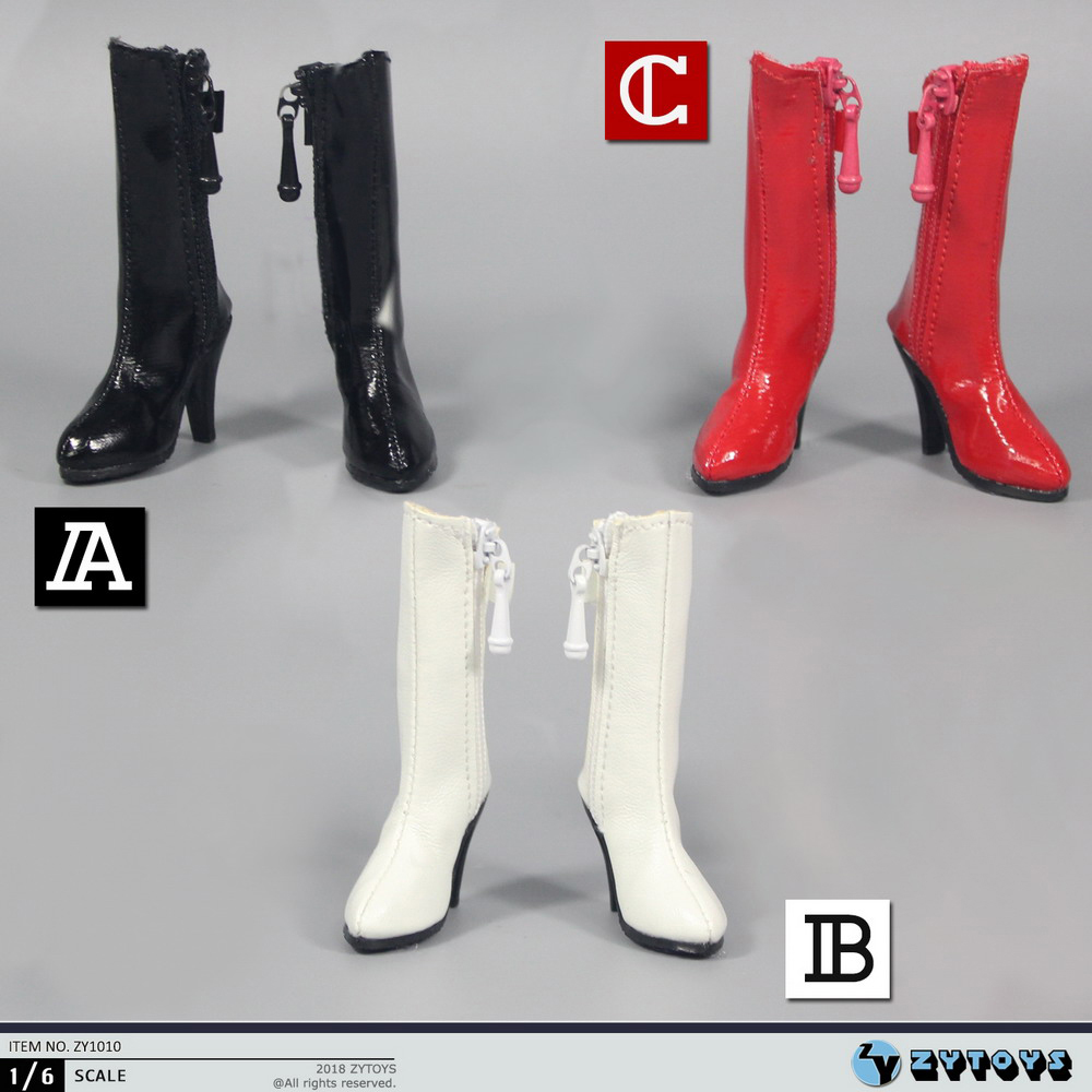 ZY Toys ZY1010A Middle Side Female Leather Boots (Black)