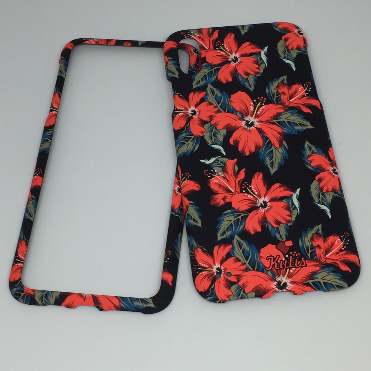 เคสคูทิส(Kutis)ไอโฟนXSMAX (ลายดอกชบา สีพื้นหลังสีดำ)ลายมาใหม่ๆๆ