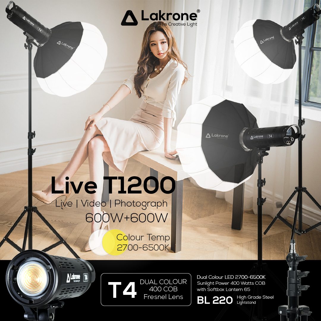 Live T1200 Dual Colour Sunlight Set 1200 Watts ชุดไฟสำหรับไลฟ์ 1200 วัตต์ 2700 - 6500K รีวิว สอน ถ่ายวีดีโอ หนังสั้น ถ่ายภาพ ไฟสอนออนไลน์ รีวิวอาหาร รีวิวเครื่องสำอางค์ สอนโยคะนำกิจกรรม