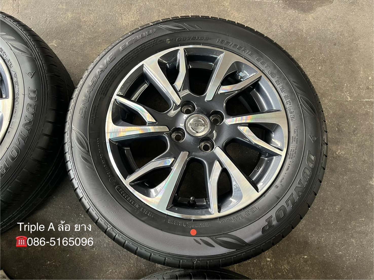 ✨ล้อแม็กพร้อมยางใหม่💯✨Nissan Almera Sportech รุ่นใหม่ขอบ 15 เทาหน้าเงา💖สวยกริ๊บ💖