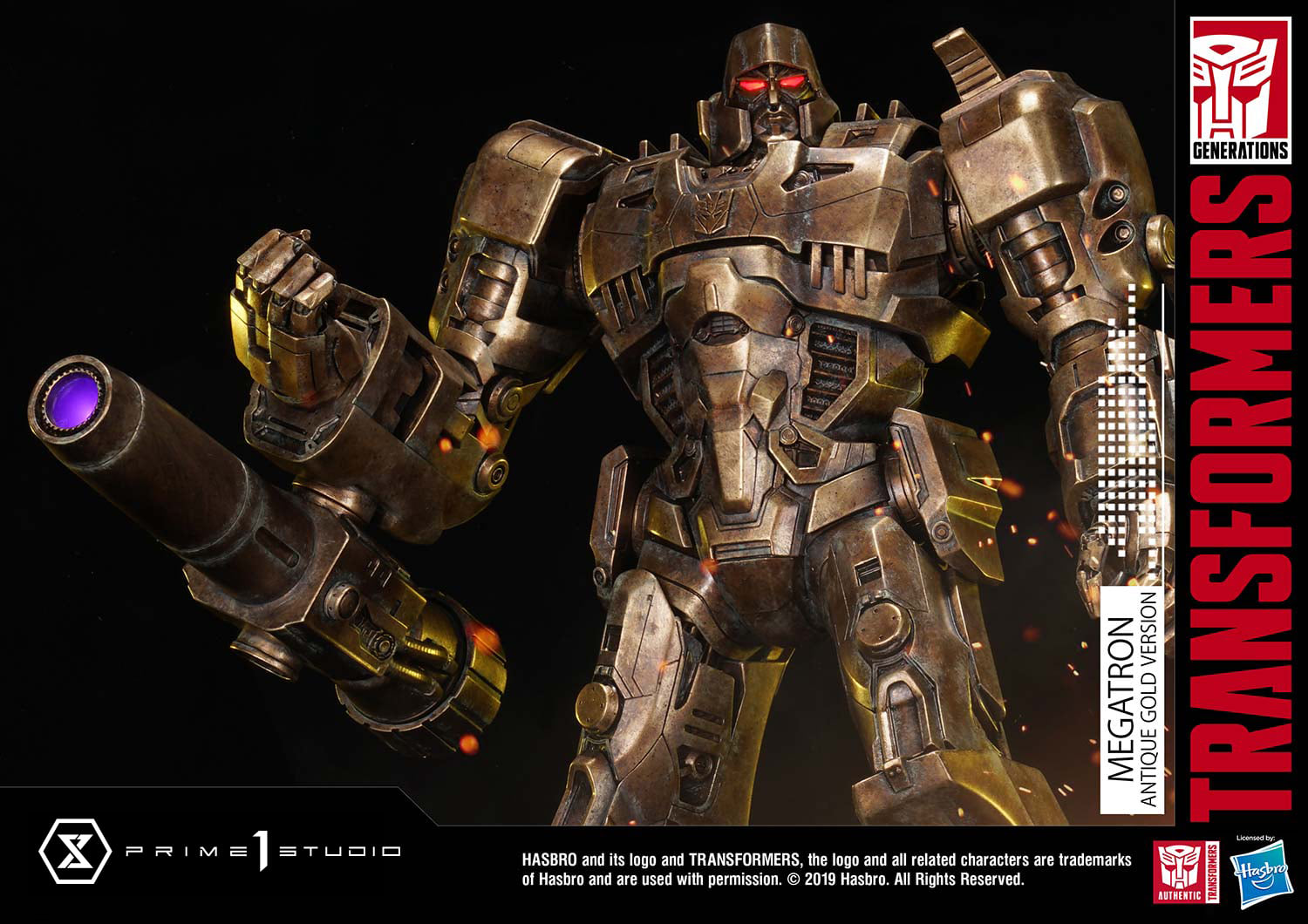 Prime 1 Studio PMTF-02AG Transformers G1 - Megatron (Antique Gold Version)