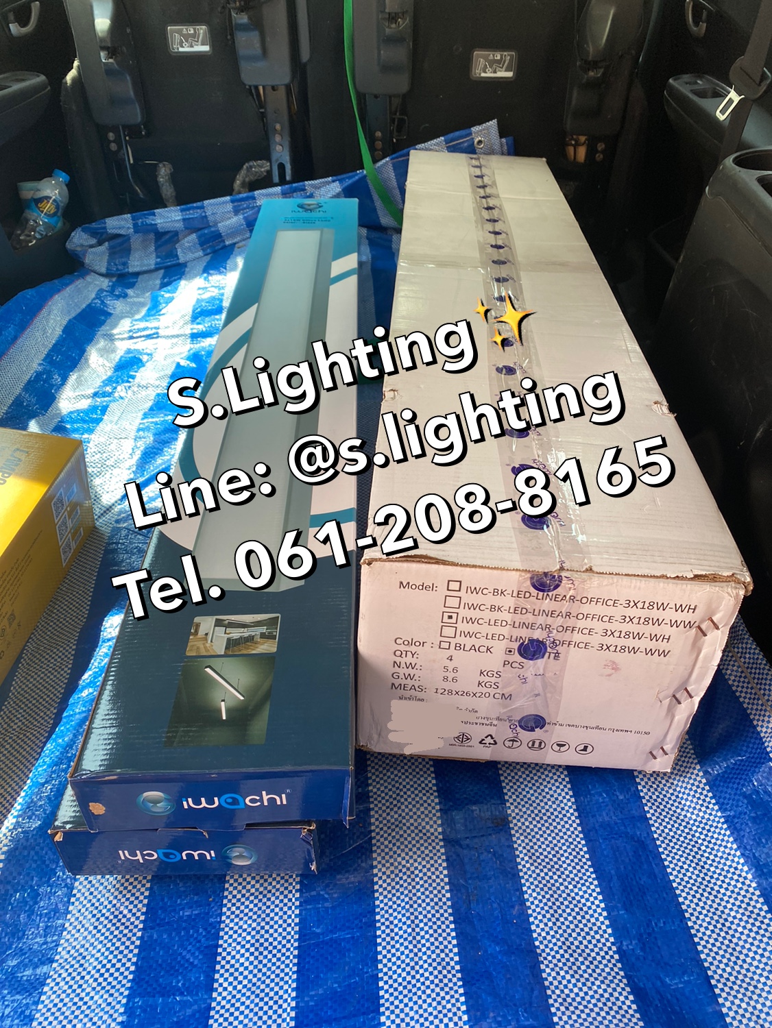 โคมไฟแขวนสลิงเพดาน Linear Office LED 3x18w แสงขาว (เปลี่ยนหลอดได้)