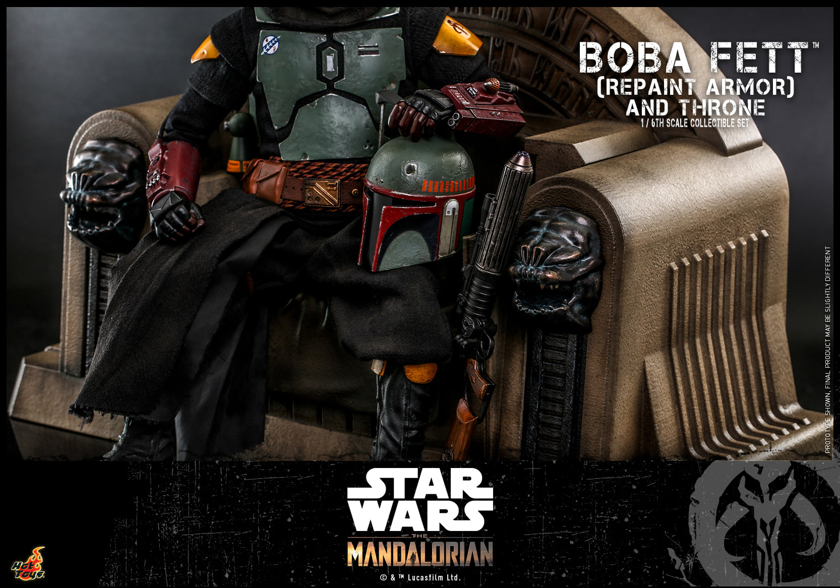 Hot Toys TMS056 1/6 Star Wars: The Mandalorian™ - Boba Fett (Repaint Armor) and Throne