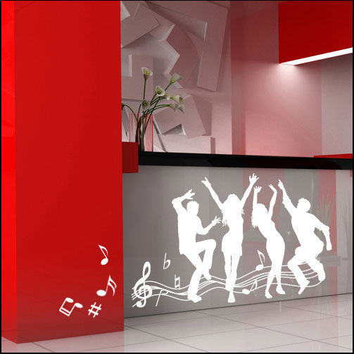 VG-501 Vinly wall sticker Dance Party สีดำ(1)