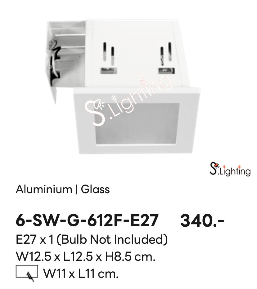โคมไฟดาวไลท์ฝังฝ้า 6-SW-G-612F-E27
