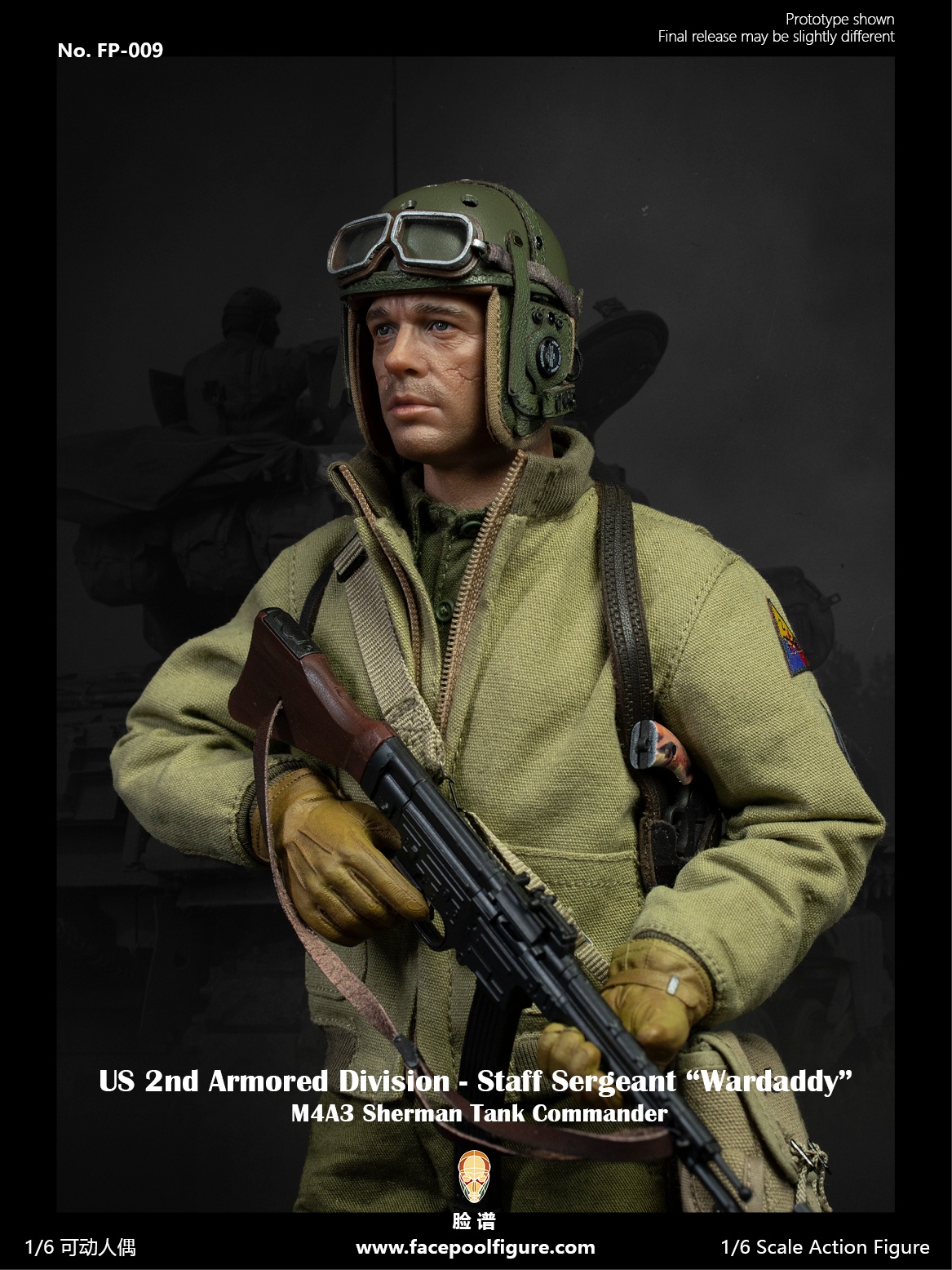 Facepoolfigure FP-009B 1/6 US 2nd Armored Division - Staff Sergeant "Wardaddy" (Special Edition)